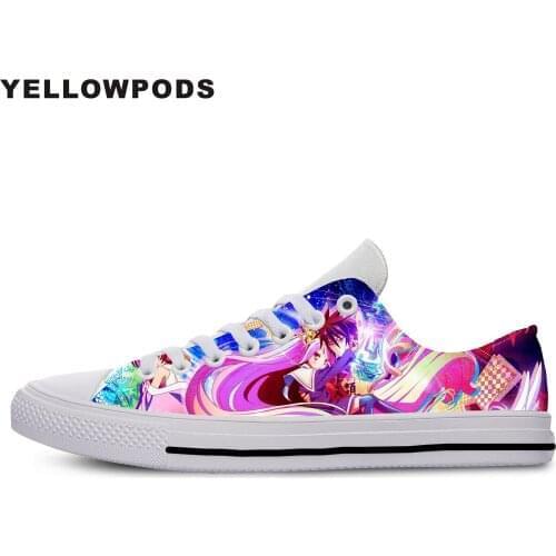Men Casual Shoes No Game No Life Hot Fashion For Men/women High Quality Harajuku 3D Printing No Game No Life Off White Shoes Man