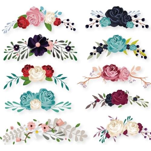 COSBILL Flower Patches For Clothing A-level Washable DIY Iron On Transfer 10 Pieces Colorful Flowers Decoration Accessory Y-083