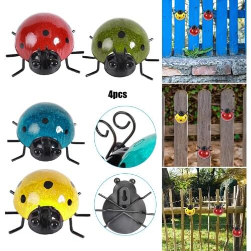 4pcs Ladybug Beetle Wall Hanging Decoration Home Pendant Decoration Suitable for Yard Garden can CSV