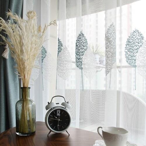 AS New European Nordic Modern Minimalist White Yarn Light Luxury Fresh Home Decoration Curtains for Living Dining Room Bedroom