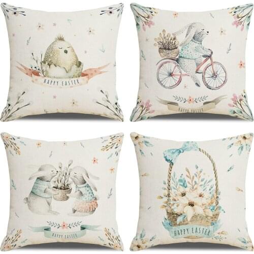 Easter cartoon bunny pillowcase hug pillowcase cushion cover personalized design car sofa cushion cover decoration
