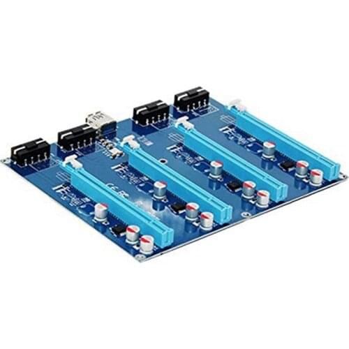 PCI-E X1 to 4PCI-E X16 Expansion Kit 1 to 4 Port PCI Express Switch Multiplier HUB Riser Card for BTC Miner Expansion