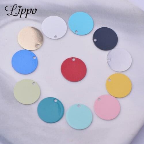 100pcs AC10604 12mm Brass Round Charms Smooth Multicolor Accessories Pendant For Earrings Jewelry Making