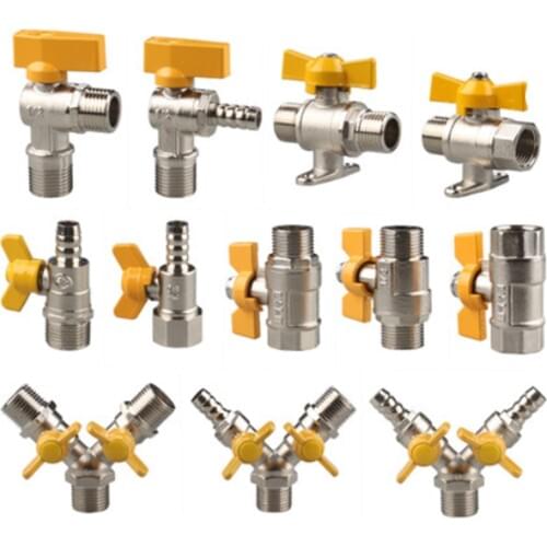 Full-copper Thickened Gas Valve Three-way Valve 1/2 "Brass Gas Ball Valve Copper Rod Copper Core Natural Gas Switch