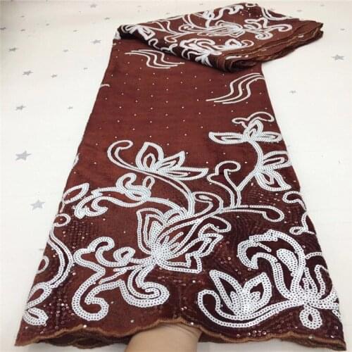 Latest French Nigeria lace fabric sequined flannelette high quality tulle African lace fabric wedding African French velvet