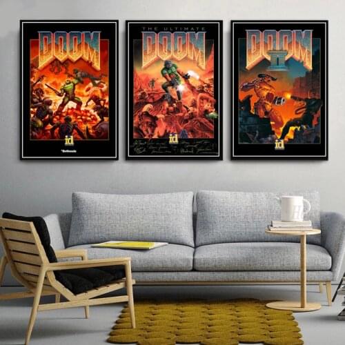 Poster Prints Classic Halo Video Games The Ultimate Doom Wall Art Canvas Painting Pictures For Living Room Home Decor