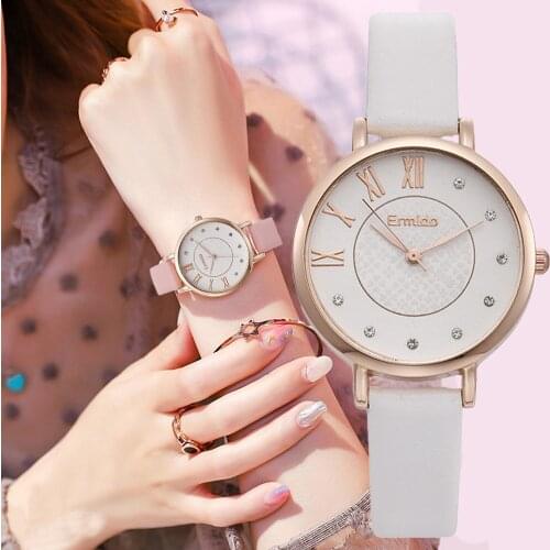 Simple Women Fashion Watches Qualities White 2021 Ladies Quartz Wristwatches Minimalist Drop Shipping Female Leather Watch Gifts