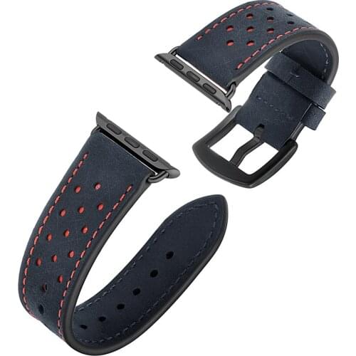 VIOTOO Fashion Blue Color Watch Strap for iwatch 5 4 3 2 1 For Apple Watch Band leather loop 42mm 38mm 40mm 44mm