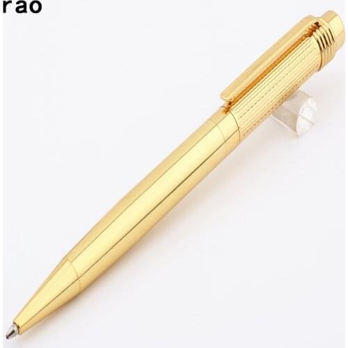 Luxury quality Blue ink pen 855 Golden Business office Medium nib Ballpoint Pen New