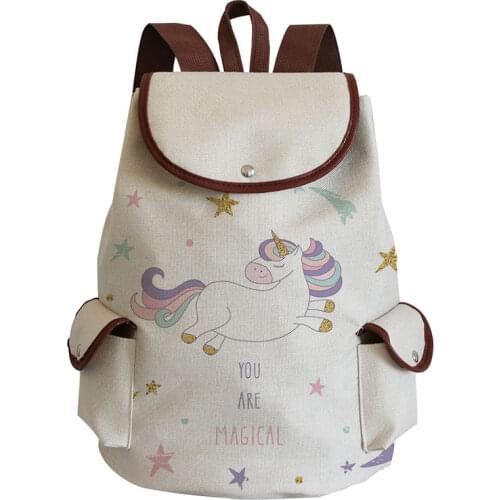Unicorn Print Girls Backpacks Children School Bags Cartoon Fashion Backpack Cute Kids Bag for Teenagers Book Bag Custom Pattern