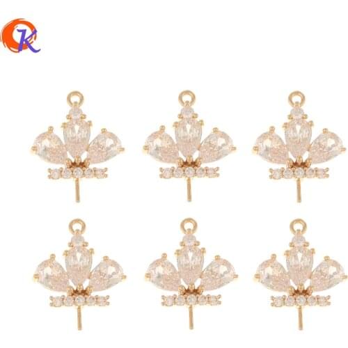 Cordial Design 50Pcs 14*16MM Charms/Earring Findings/Flower Shape/DIY Jewelry Making/Hand Made/CZ Pendant/Jewelry Accessories