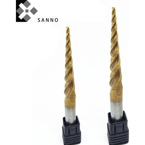 HRC55 R0.5 - R2 tungsten steel tapered ball end mills cnc ball milling cutter for 3D wood thread cutting tools