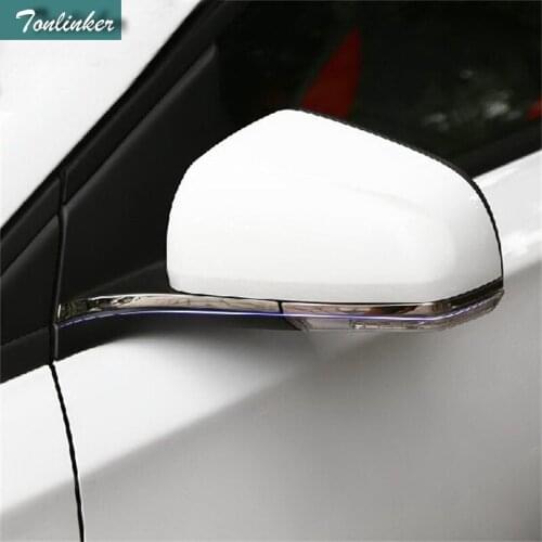 Tonlinker 4 PCS DIY Car Styling Stainless Steel Mirrors Light Strip Light Box Case Stickers for Chevrolet Cruze 2015 Accessories
