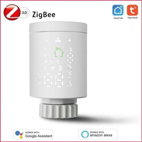 ZigBee 3.0 Smart Thermostat Radiator Valve for Radiator Actuator Heating Tuya Smart Life APP Control Support Alexa Google Home