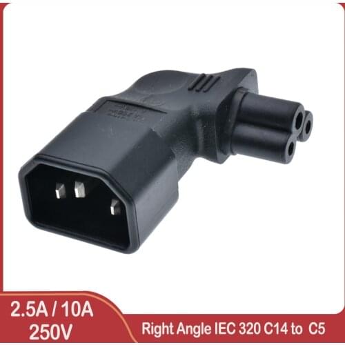 Universal Power Adapter IEC 320 C14 to C5 Adapter Converter Vertical Right Angle IEC320 C5 to C14 AC Power Plug Socket Connector