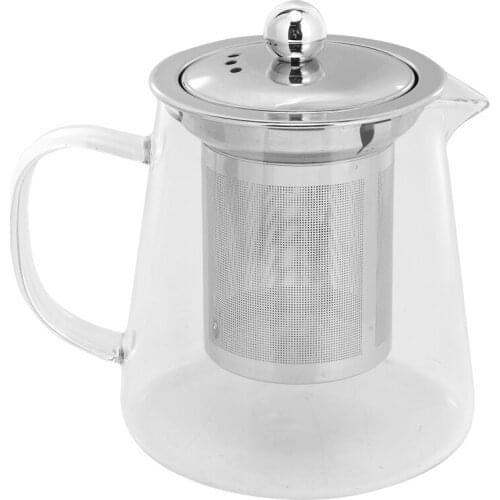 5Sizes Good Clear Borosilicate Glass Teapot With 304 Stainless Steel Infuser Strainer Heat Coffee Tea Pot Tool Kettle Set