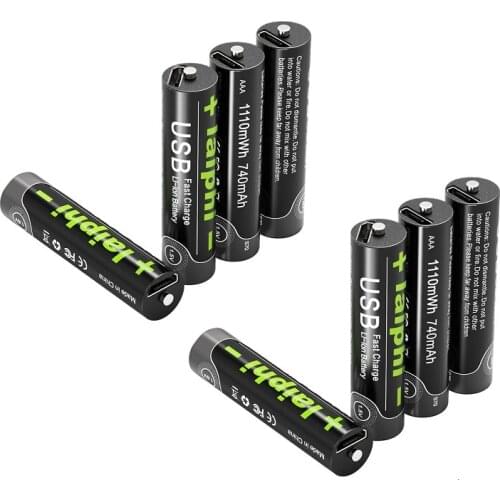 1.5V USB AAA lithium ion battery 1100mwh capacity lithium polymer USB rechargeable lithium usb battery