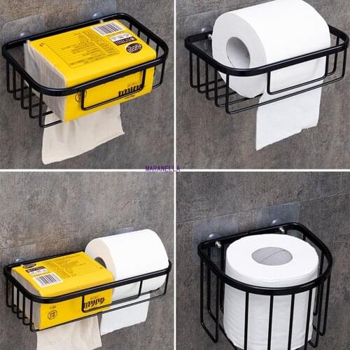 1pcs Wall Hanging Roll Holder Hotel Toilet Paper Shampoo Hollow Out Rack Wall Towel Hollow Out Storage Basket Bathroom
