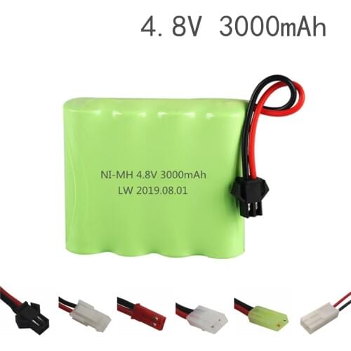 3000mah 4.8v Rechargeable Battery For Rc toys Cars Tanks Robots Gun NiMH Battery AA 4.8v 2400mah Batteries Pack For Rc Boat 1PCS