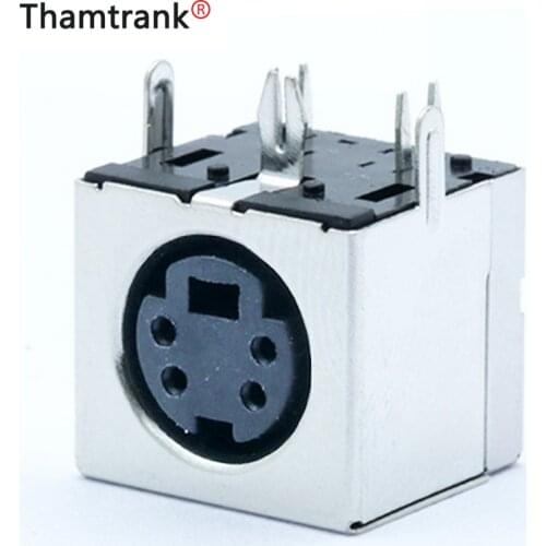 10pcs/lot 4 Pin Mini DIN Female Jack PS2 Terminals Right Angle / 90 Degree PCB Panel Mount 4 Pin DIN Mini Jack Socket Chassis