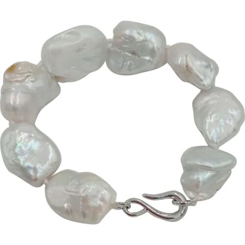 100% NATURE FRESHWATER Baroque PEARL BRACELET-good quality-BIG BAROQUE pearl BRACELET