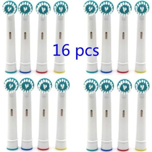 16 pcs Brush Heads EB50-4 Cross Action Replaceable Toothbrush Heads Teeth Whitening for Electric Toothbrush D12 D4 D29 D19
