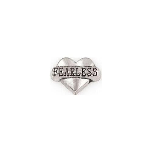 20PCS/lot Silver Plated Fearless Word Letter Charm, DIY Heart Floating Locket Charms Fit For Magnetic Memory Locket