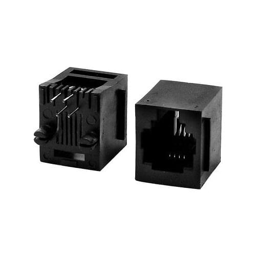 20 Pcs Vertical PCB Mounting RJ11 6P4C Modular Jack Female Connector