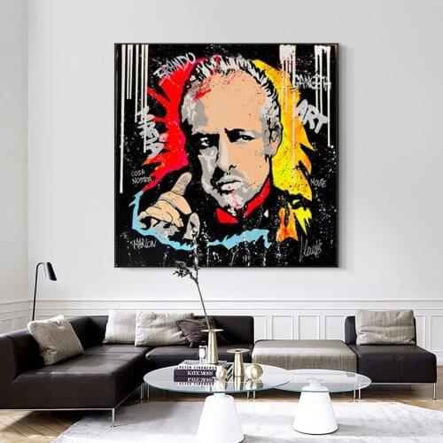 Abstract Graffiti The Godfather Classic Movie Poster Print Famous Movie Star Figure Wall Art Picture Canvas Painting Home Decor