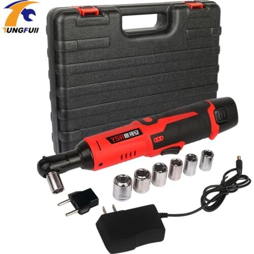 12V Cordless 3/8 Inch 6000mAh Lithium Battery Electric Wrench Electric Ratchet Wrench with Led Light Car Repair Tool
