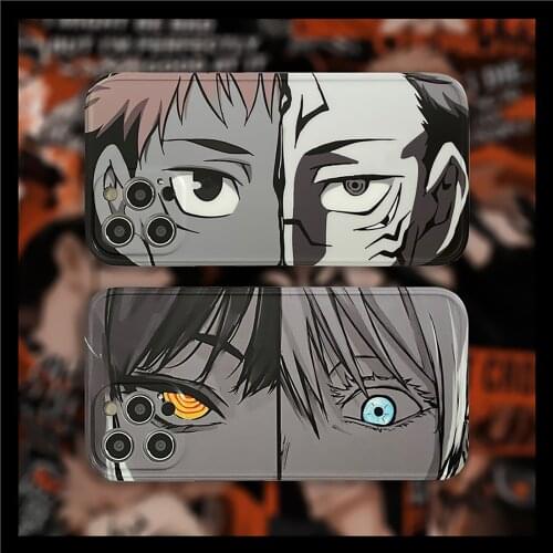 Jujutsu Kaisen Gojo Satoru Itadori Yuji Phone Case Cover for Iphone 12 Pro Max X XR XS MAX 6 7 8 Plus 11 Pro Max