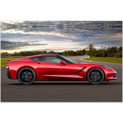 Corvette Stingray Supercar Photo Decorative Posters and Prints Canvas Painting Wall Art Picture For Living Room