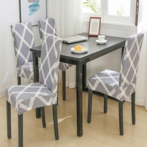 Washable Kitchen Dining Jacquard Pattern Spandex Elastic Chair Seat Cover Living Room Stretch Covers For Chairs Funda Silla