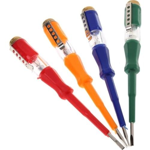 1pcs Colorful Portable Flat Screwdriver Electric Pen Utility Tool Screw Driver Hand Tools LED Voltage Tester 100-500V