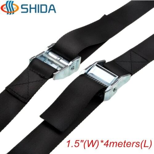 Hot Sale 1 PCS 3.8cm*4meters Metal Cargo Lashing Polyester Webbing ,Hold Secure Ratchet Tie Down with Cam Buckle Winch Strap