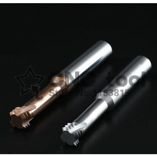 Thread Milling Cutter Cnc Machining Center Deep Hole Three Teeth Hard Alloy Tungsten Steel Thread Endmill HRC60 For Metal