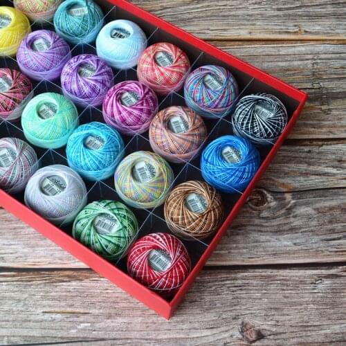 HHL cotton lace line Woven Crochet hook /Shuttle thread NO.20 dyed series 25g/roll 190meters thickness 0.5-0.6mm 148-171
