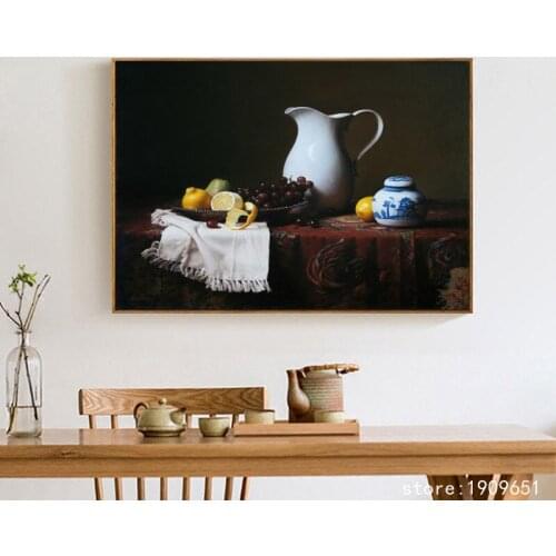 Cotton no frame still life fruit hip flask canvas printings oil painting printed on cotton home wall art decoration pictures