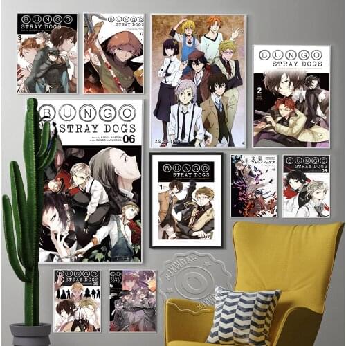 Bungo Stray Dogs Hot Japanese Anime Wall Art Prints Poster, Manga Character Modern Canvas Painting, Otaku Bedroom Home Decor