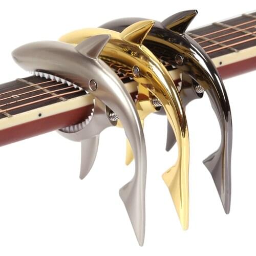 Zinc Alloy Metal Shark Guitar Capo Universal Quick Change Clamp for Guitar Ukulele Tuning 3 Colors Optional