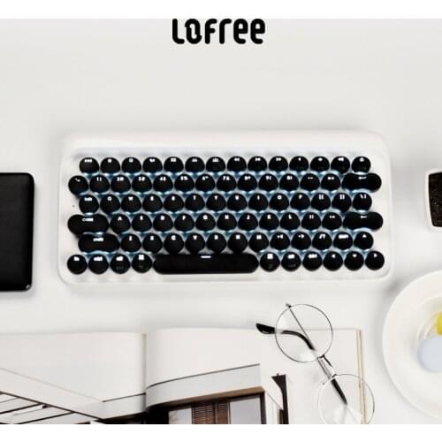 Lofree Classic black white Wireless bluetooth dot keyboard EH112S backlight dual mode mechanical keyboard for PC ipad