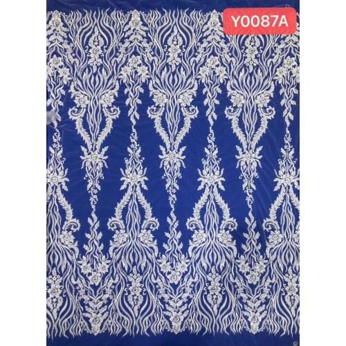 Fashion Embroidery Lace Wedding Dress Fabric, Nigerian Textile African Trimming Lace 5Yards/ lot
