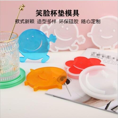 NEW Transparent Silicone Mould Dried Flower Resin Decorative Craft DIY Smiley coaster Mold epoxy resin molds for jewelry