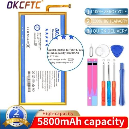 OKCFTC Original High Quality 3.8V 5800mAh Li3846T43P6hF07632 For AT&T Trek 2 HD For ZTE K88 Battery Batteries