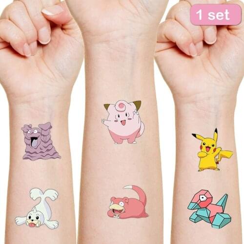 Pokemon Originales Tattoo Sticker Random 1PCS Action Figure Surprise Cartoon Kids Girls Christmas lols Birthday Gifts