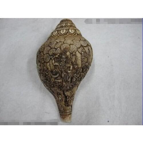 Song voge gem S0250 Tibet Buddhism handwork Carve shell conch Buddha Kwan Yin Guan Yin Conch horn