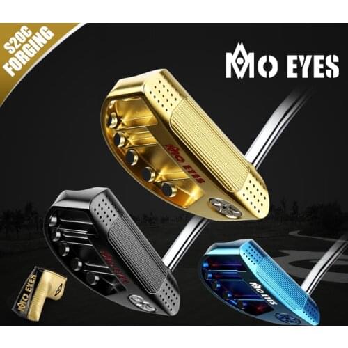 PGM New Golf Mens Club PutteBlue/Golden Pole with Sight Large Grip Pusher Cap S20C Soft Iron Forging Imported Steelless Shaft