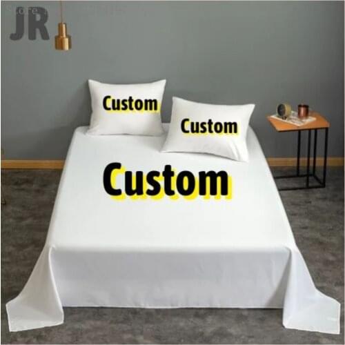 Customized Bed Sheet 3D Printed Flat Bed Sheet Set Polyester 1-Piece Custom Made Photo Home Flat Sheet Bedclothes Bed Linens