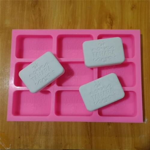 Customize Bar Soap Mold with Logo 9 Holes Silicone Mold for Natural Cold Process Soap Making