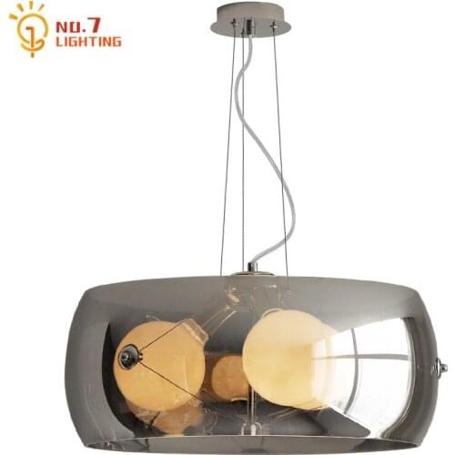 Nordic Simple Gray Glass Pendant Lights Led E27 Bar Restaurant Hanging Lamp Home Decor Living/dining Room Bedroom Bedside Cafe